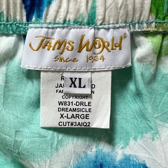 Jams World Fleur Floral Tiered Ruffle Trim Flared Mini Skirt XL Tropical Teal - Picture 5 of 7